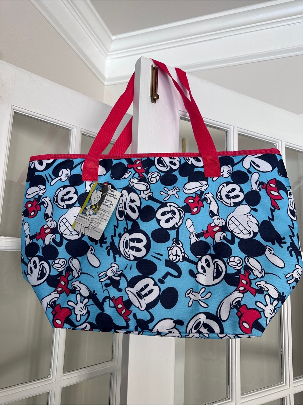 Disney Blue Mickey Mouse Pattern Insulated Cooler Tote
